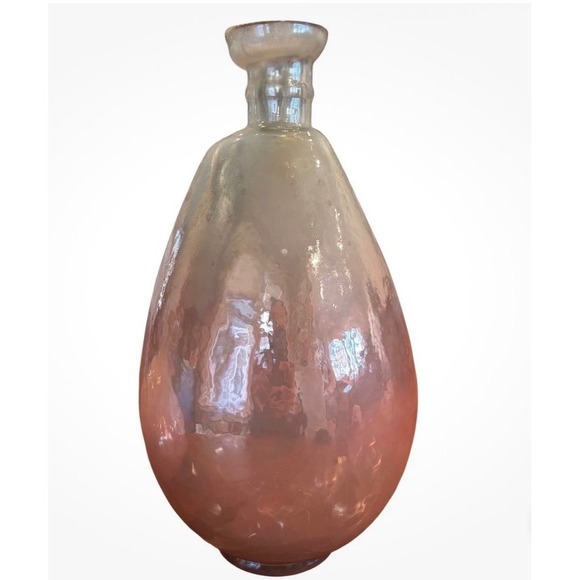 John Richard Other - John Richard Iridescent Pink Ombre Hand Blown Glass Teardrop Vase 11 Inch‎